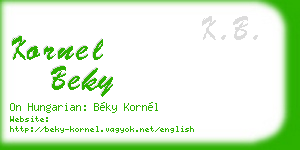 kornel beky business card