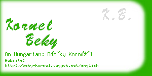 kornel beky business card